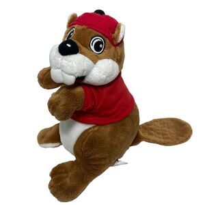 JAAG Buc-ee's Beaver Mascot Plush Stuffed Animal Red Shirt & Hat 10 inch EUC